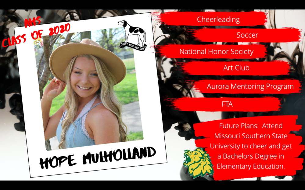 Congratulations Hope Mulholland