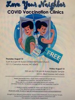 FREE COVID Clinic-Thursday, August 12 and Friday, August 13, 2021