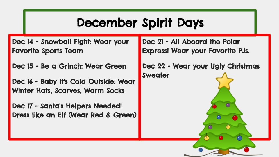 December Spirit Days